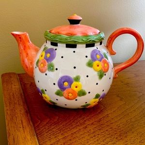 Mary Engelbreit Egg Flower ceramic teapot